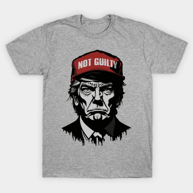 Trump Mugshot Not Guilty T-Shirt by All-About-Words